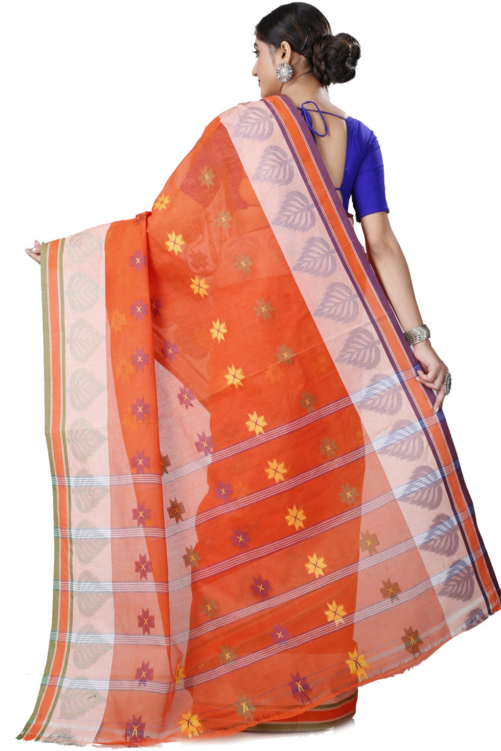Orange Pure Cotton Subhangi Tant Saree (1099)